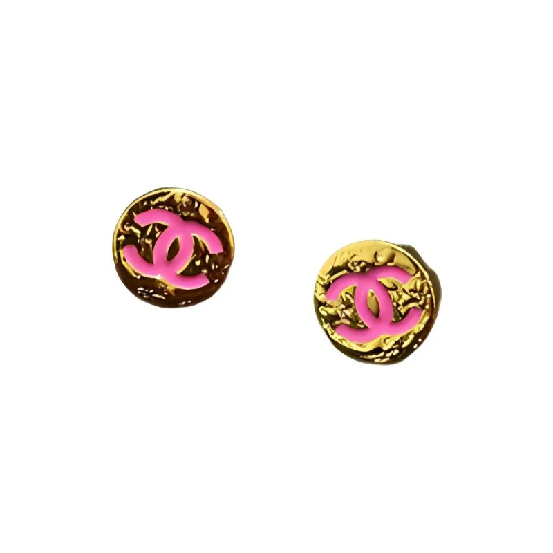 CHANEL Alloy Stud Earrings Women's Gold-1