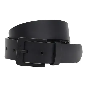 Levi's Letter Logo Print Leather Leather Belts Men's Black Width 3.5CM