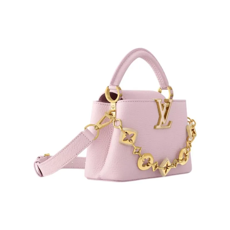 LOUIS VUITTON Capucines Taurillon Cow Leather One Shoulder Handbag Mini Women's Pink-1