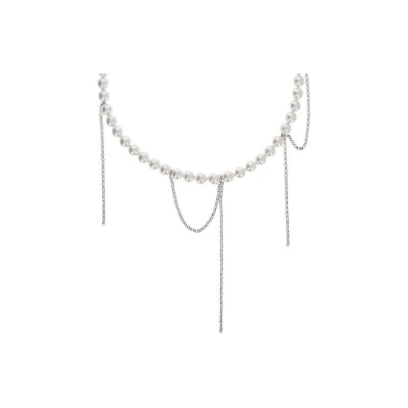 JUSTINE CLENQUET Brass Necklaces Women's Gray White-0