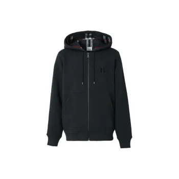 Burberry Letter Graphic Cotton Blend Zip Hoodie