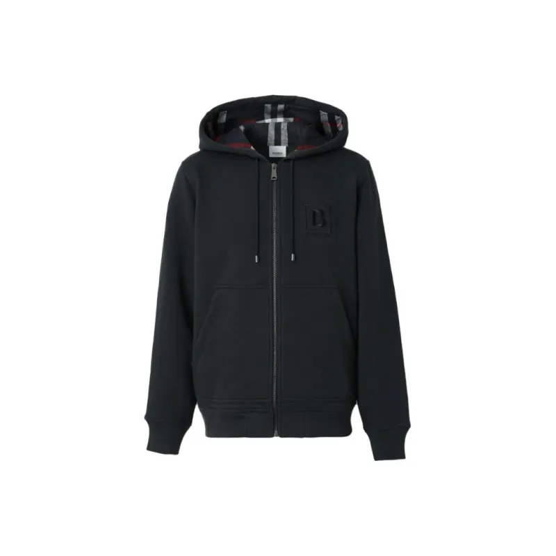 Burberry Letter Graphic Cotton Blend Zip Hoodie-0