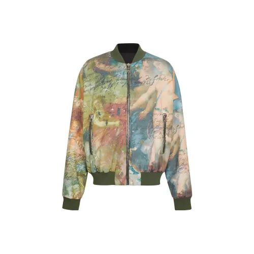 BALMAIN Painting Printed Reversible Zipped Bomber Jacket
