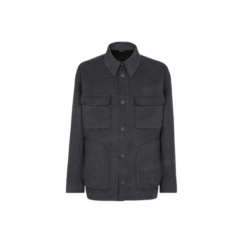 FENDI SS22 Jackets Coats Men's Gray-0