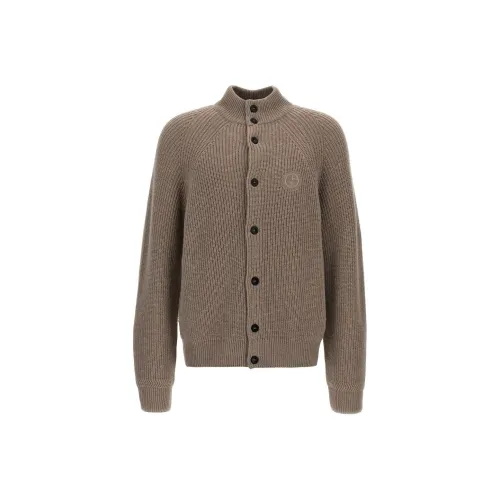 GIORGIO ARMANI Logo Embroidered High Neck Cardigan