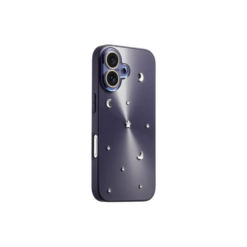 Sopi Acrylic Material Aurora 3D Effect Moon Stars Phone Cases Compatible With IPhone 16/15 Pro Max/Apple 13/14 Pro/Max-1