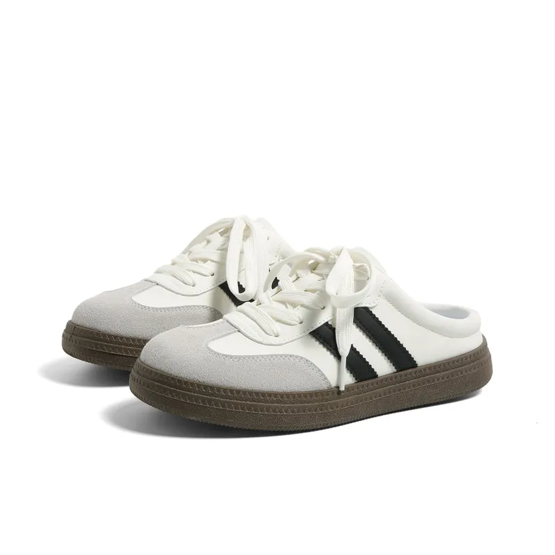 HUANQIU Slip Resistant Odor Resistant Abrasion Resistant Closed Toe Slippers Women's White Black-3