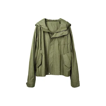 HUANXIANGZHE Jackets Unisex Army Green
