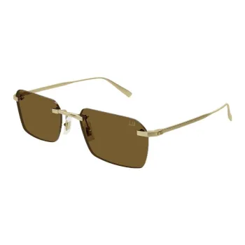 Dunhill Titanium Rectangular Sunglasses Men's Gold