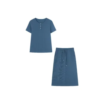 Mo Han Yi Mei Skirt Set Women's Peacock Blue