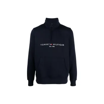 Tommy Hilfiger Logo-embroidered Quarter-zip Hoodie