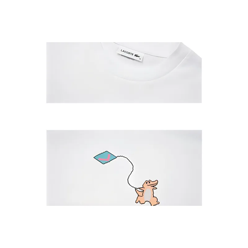 LACOSTE Regular T Shirt Women's White-3