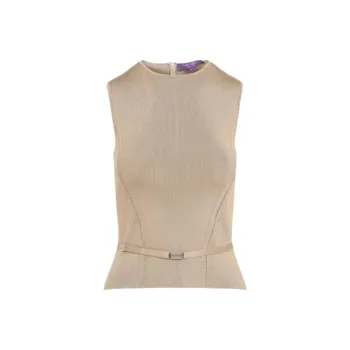 Ralph Lauren Collection Belted Stretch Sleeveless Jumper