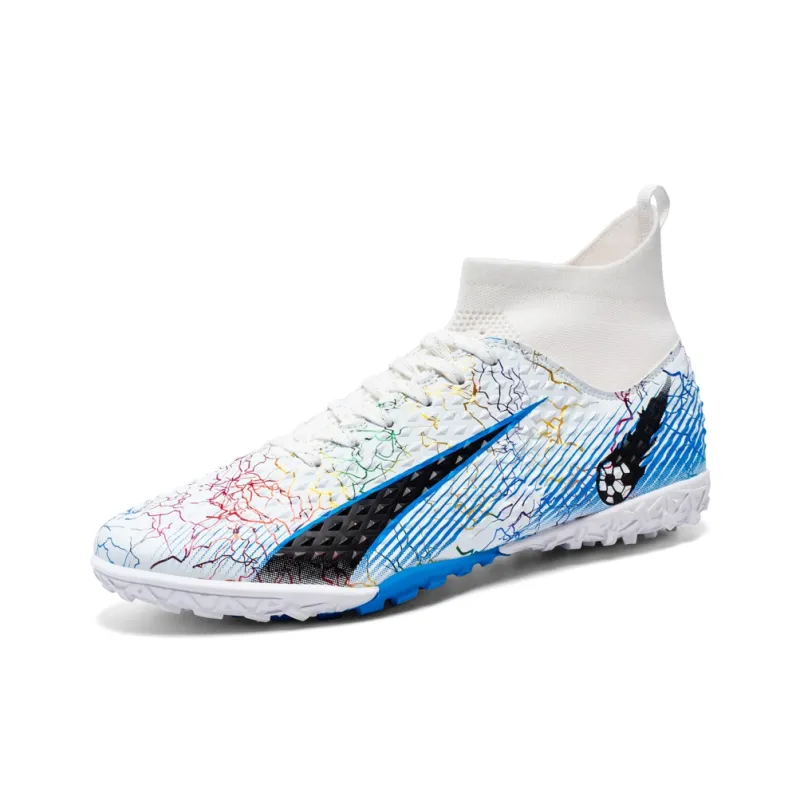 QIUTEXIONG FG Rubber Long Studs TF Rubber Broken Studs Soft Ground Firm Ground Slip Resistant Soccer Shoes Unisex-1