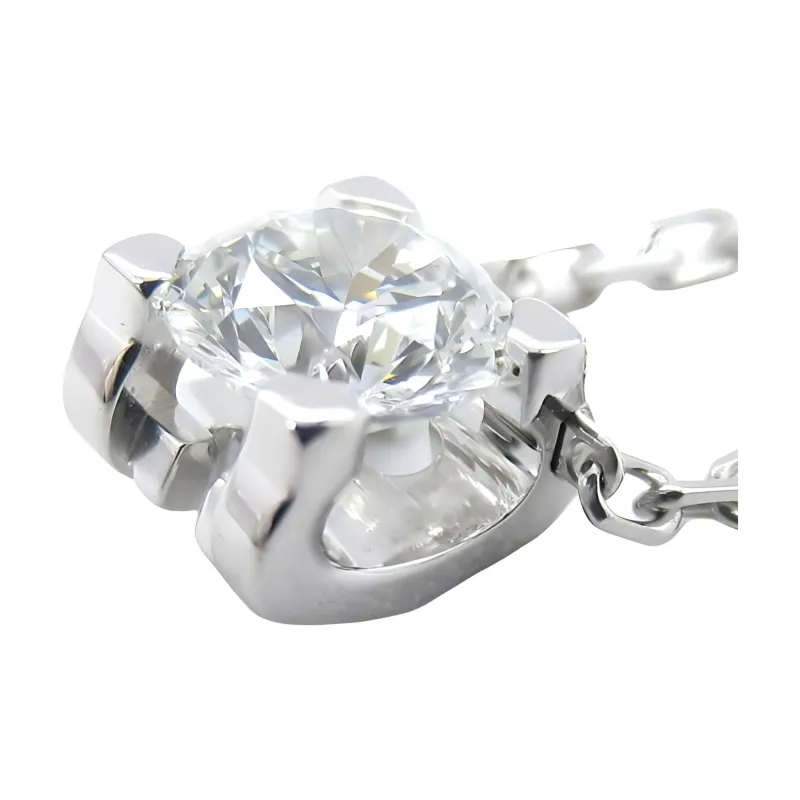 Cartier 2010s 18K White Gold C De Cartier Diamond Necklace-2