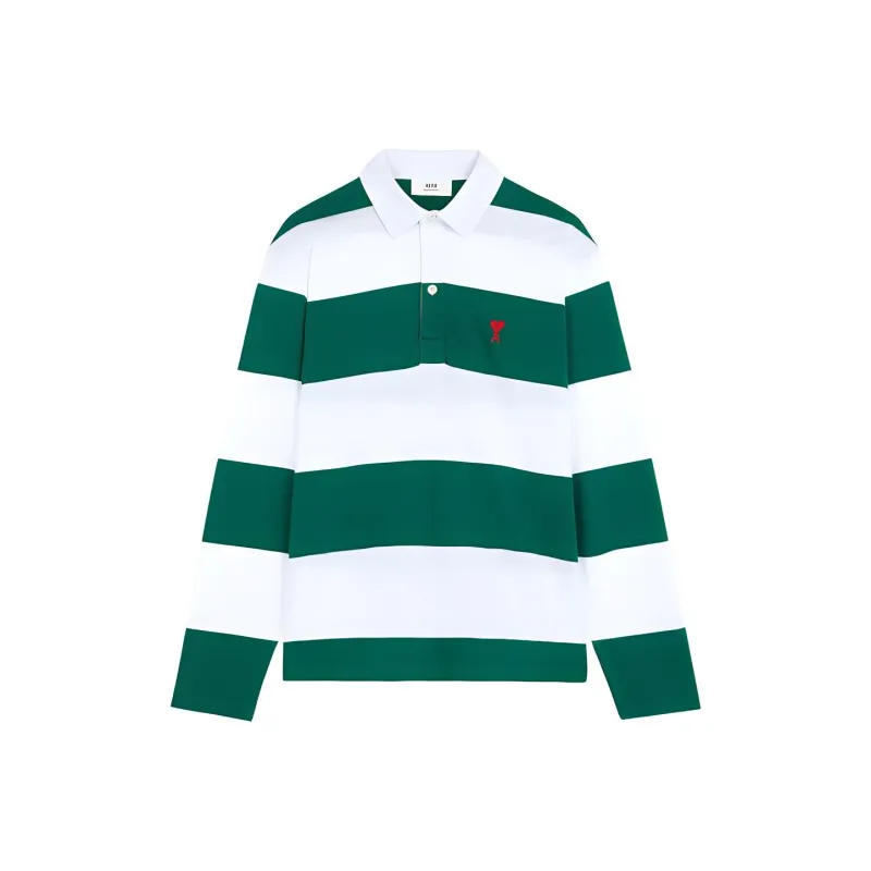 AMIPARIS Polo Shirts Men White Green Multicolor-0