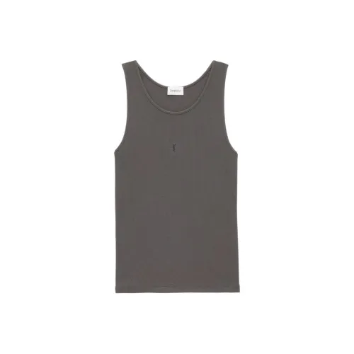 SAINT LAURENT Cassandre embroidered Tank Top
