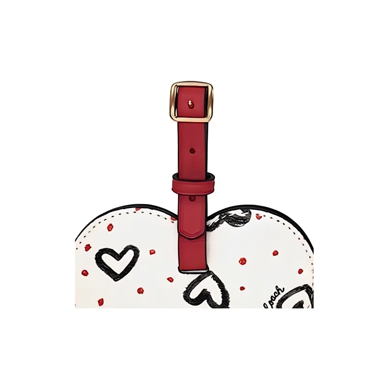 COACH Heart Leather Bag Charm Bag Merch Women's White-1