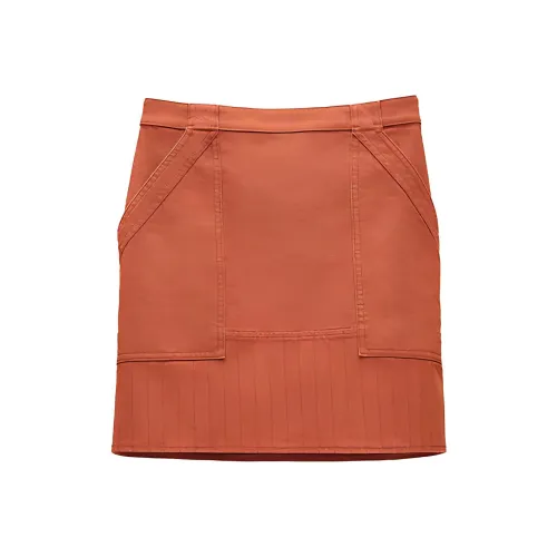 HERMES Denim Short Skirts Women's Orange
