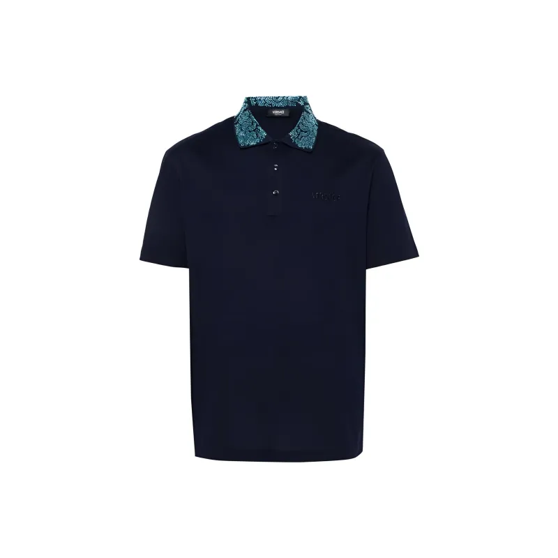 VERSACE Glass Crystal embellished Polo Shirt-0