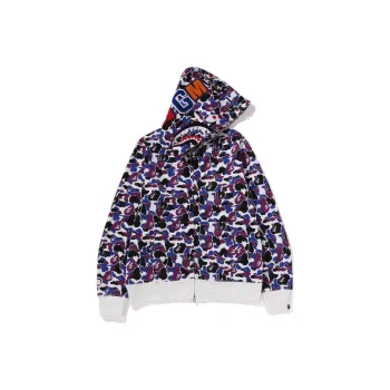 A BATHING APE Hong Kong 15th Anniversary Tiger Shark Half Full Zip Hoodie