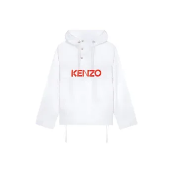 KENZO Logo Printed Drawstring Hoodie