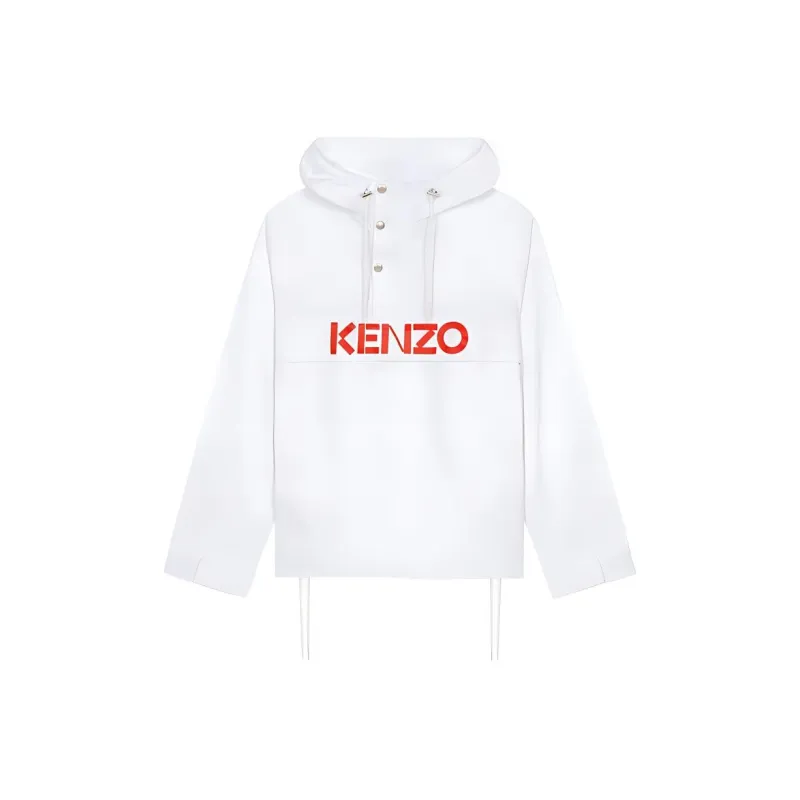 KENZO Logo Printed Drawstring Hoodie-0