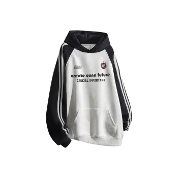 ROBINHOOD Sweatshirt Unisex White Heather Gray & Black Sleeves