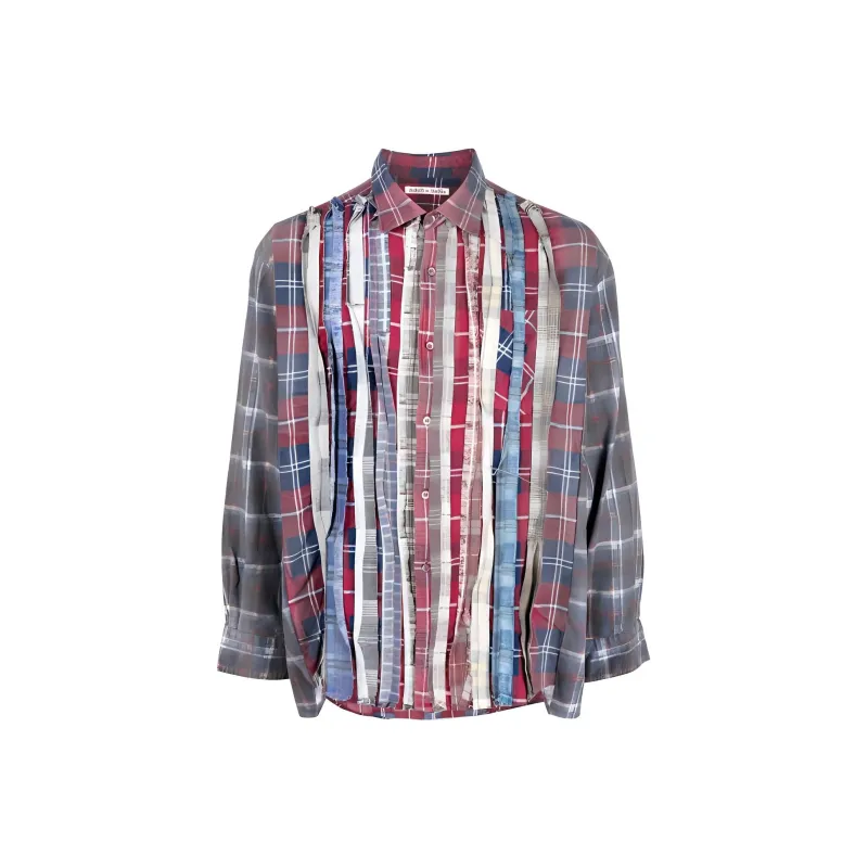 Needles Flannel Shirt Ribbon Wide Reflection Shirt-0