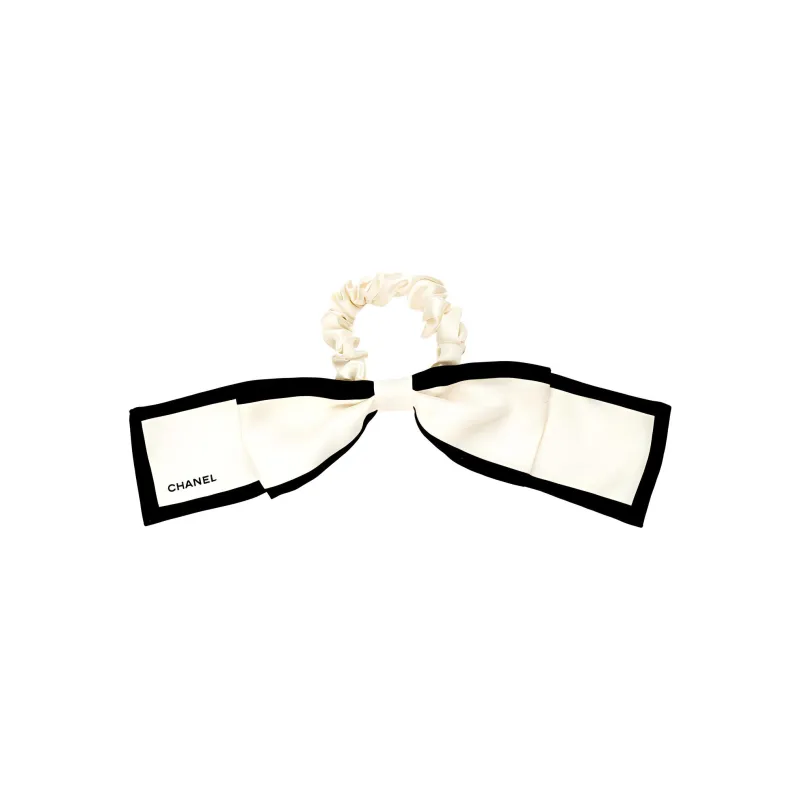 CHANEL Hair Ties Women's Ivory White/Black-1