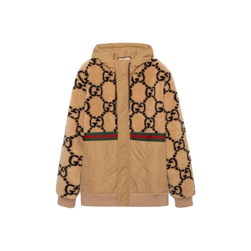 GUCCI Gg Jacquard Oversized Hooded Wool Jacket
