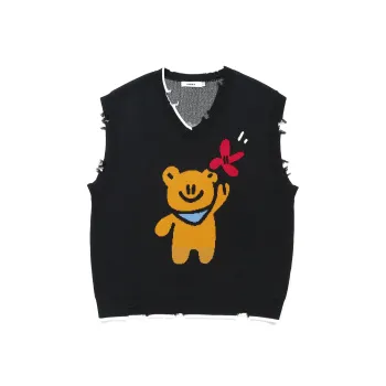 Guuka x Agaho Niche Design Irregular Distressed Sweater Tank Top Unisex