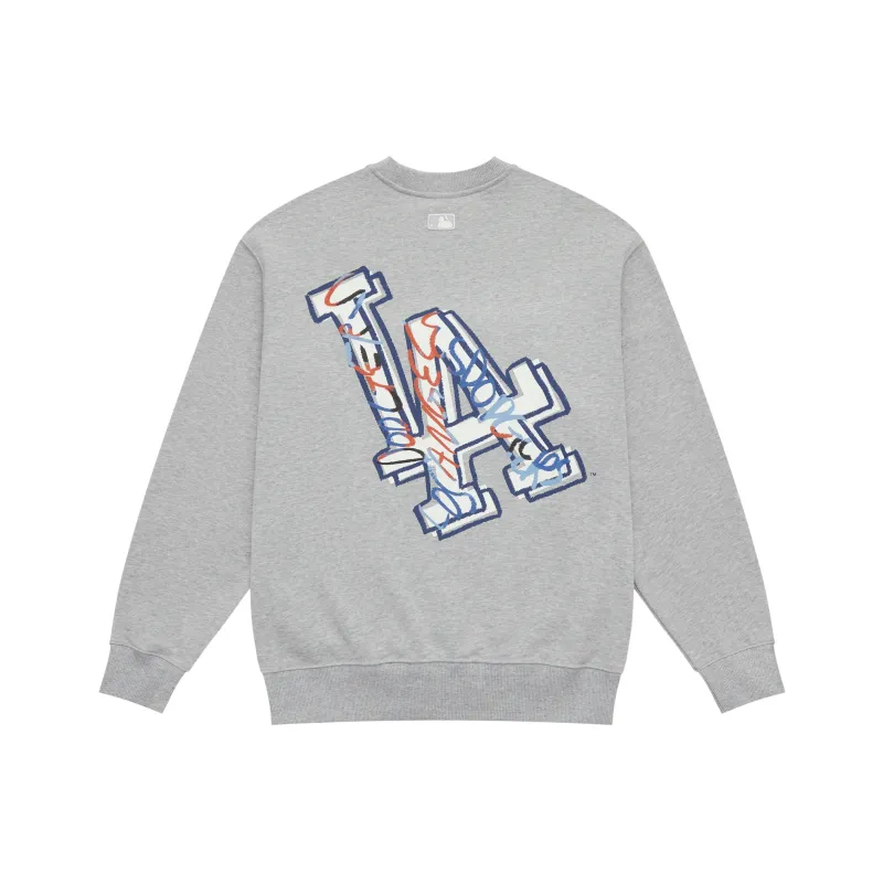 MLB Los Angeles Dodgers Basic Collection 24FW Crewneck Sweatshirt Unisex Heather Gray-0