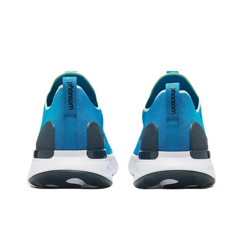 Nike React Phantom Run Flyknit 2 Anti Slip Wear Resistant Low Top Casual Running Shoes Men's Blue-4