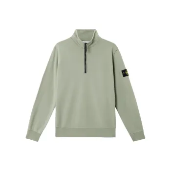 STONE ISLAND Logo Patch Half Zip Sweatshirt