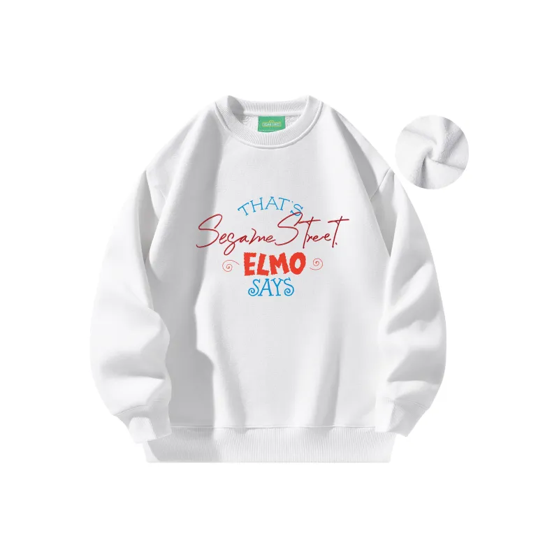 SESAME STREET Sweatshirt Thickened And Fleece Lined Optional Unisex-31