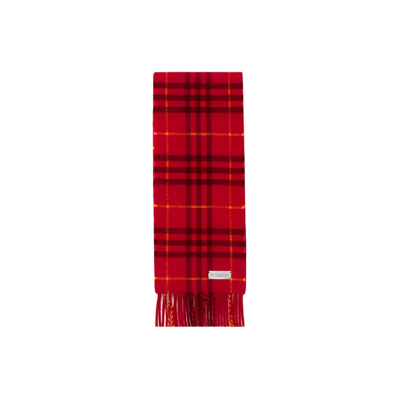 Burberry Checked Fringed Edge Scarf-1