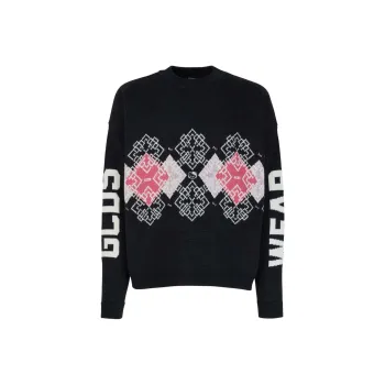 GCDS Hello Kitty Embroidered Argyle Jacquard Jumper