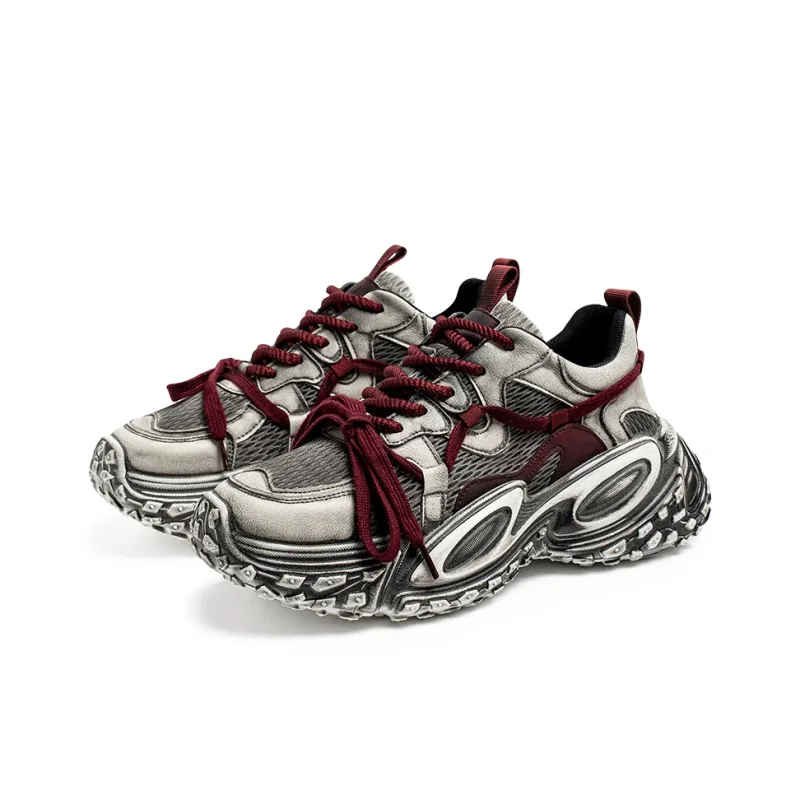 JANECO Slip Resistant, Abrasion Resistant, Breathable Low Top Chunky Sneakers Men's-9