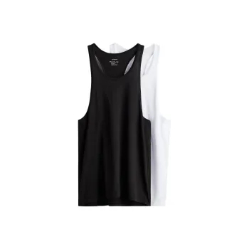 H&M Tank Tops Men 2 Pack Black+White