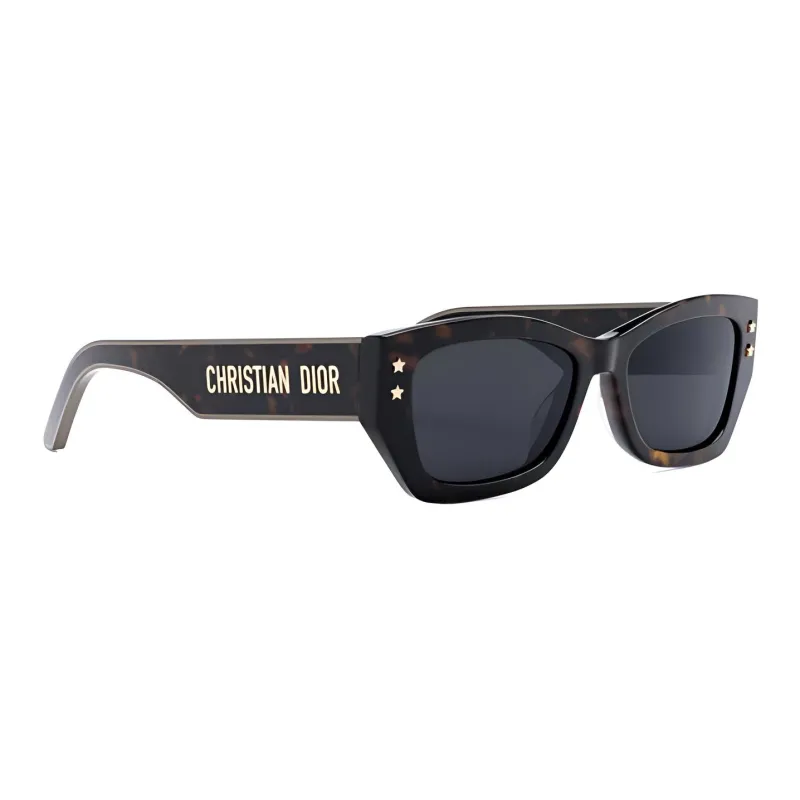 DIOR Acetate Irregular Shape Sunglasses Unisex Brown-2