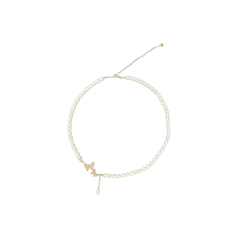 WAW Gold Plated Copper Artificial Pearl Necklaces Women's-0