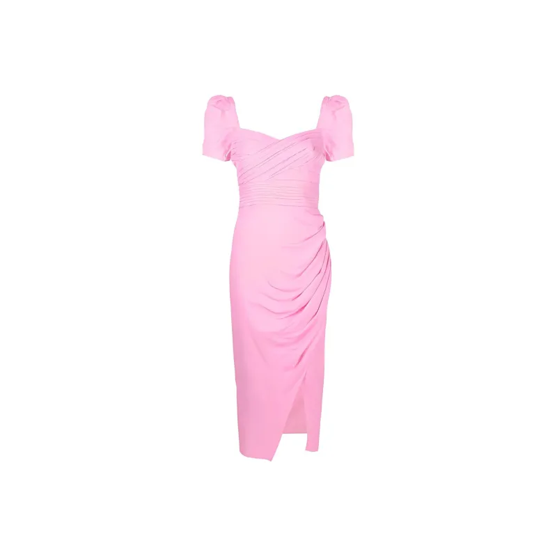 Self portrait Ruched detail Wrap Midi Dress-2