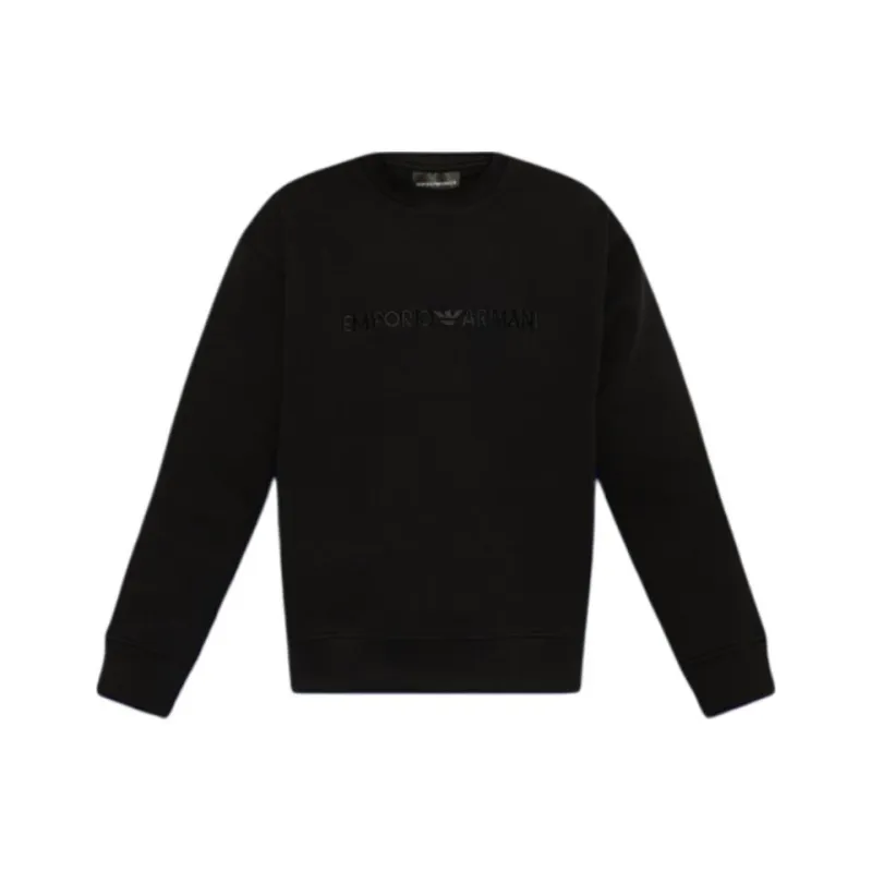 EMPORIO ARMANI Asv Double jersey Sweatshirt With Embossed Embroidered Logo-0