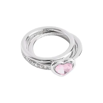 COACH Brass Plated, Glass, Cubic Zircon Rings Women's Silver