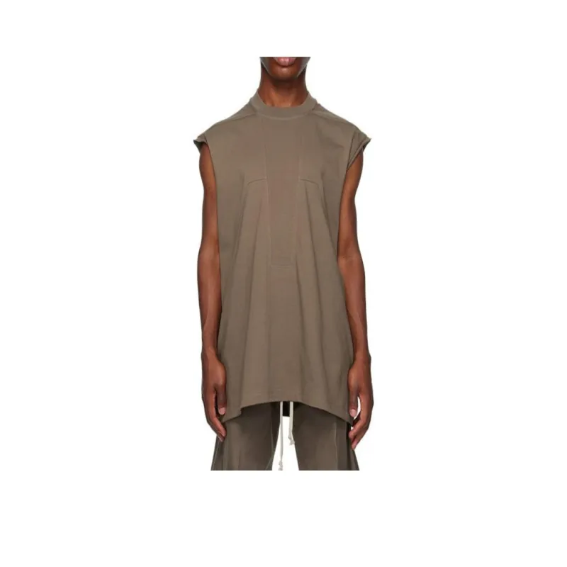 RICK OWENS Splintered Tarp Cotton Tank Top-0