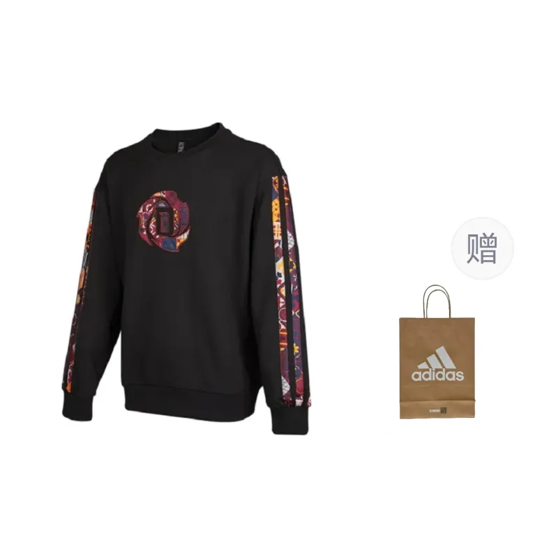 Adidas Sweatshirt Men's Black+Shopping Bag-0
