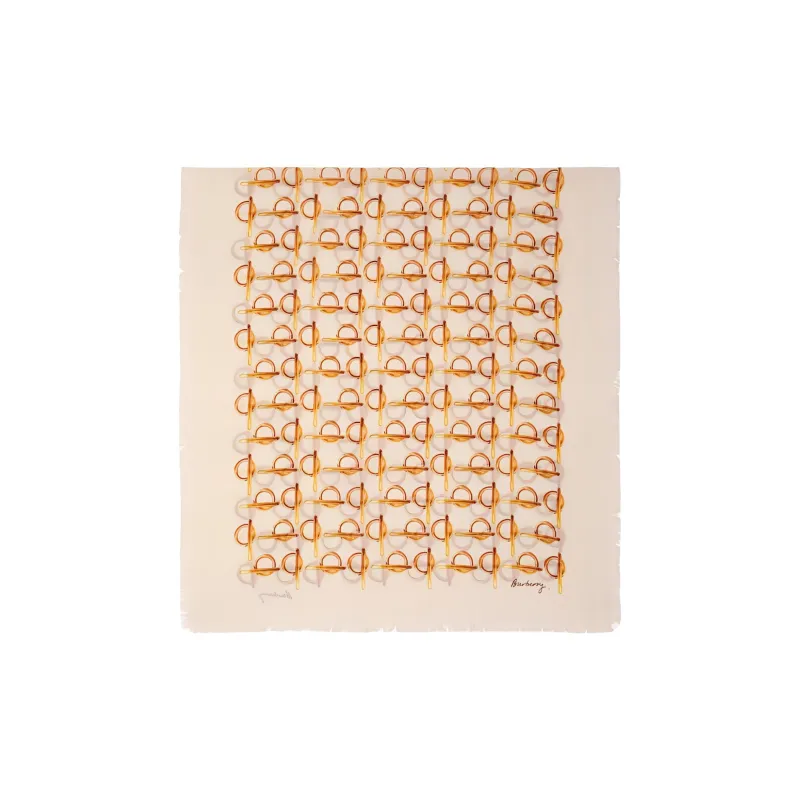 Burberry B Printed Frayed Edge Scarf-0