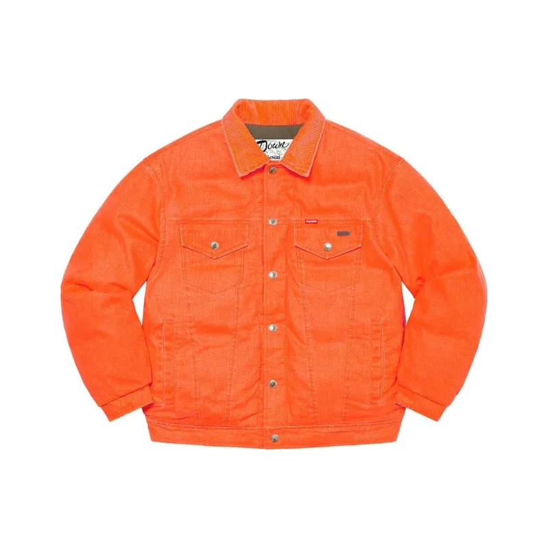 Supreme Schott Canvas Down Trucker Jacket-0