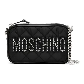 MOSCHINO Nylon Shoulder Bag Crossbody Bag Women's Black
